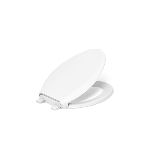 KOHLER 4636-RL-0 Cachet ReadyLatch Elongated Toilet Seat Slow Close, Soft Close Toilet Seat Quiet Lid, Contoured Grip-Tight Bumpers Installation Hardware, Apartment Essentials, White thumbnail 4