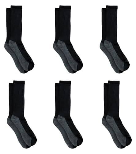 Dickies Dri-Tech Original Moisture Control Crew Socks, Available in M-XXL (6, 12, 18 Pairs), Black (6 Pairs), Large thumbnail 2