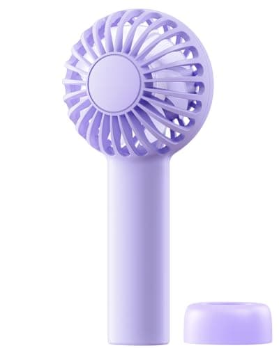 SWEETFULL Mini Portable Fan - Rechargeable Handheld Fan, 3 Speeds Personal Small Hand Gifts for Travel Essentials, Lash, Makeup, Eyelash, Kids, Girls, Women - USB, Cute Design Purple - Image 1