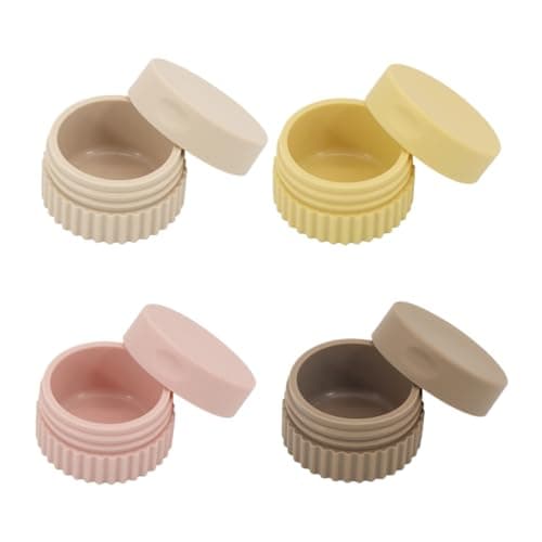 Faxhidjj 4 Pcs Travel Toiletry Containers, Silicone Cream Jars with Lid for Cosmetic, Body, Hand, and Skin Creams,20ml 0.68 oz (four colors) - Image 1