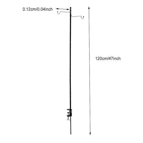 Camping Lantern Stand, Aluminum Alloy Camping Foldable Lamp Hanger with Storage Bag, Folding Lamp Pole for Outdoor Camping Fishing Picnic(Black) thumbnail 3