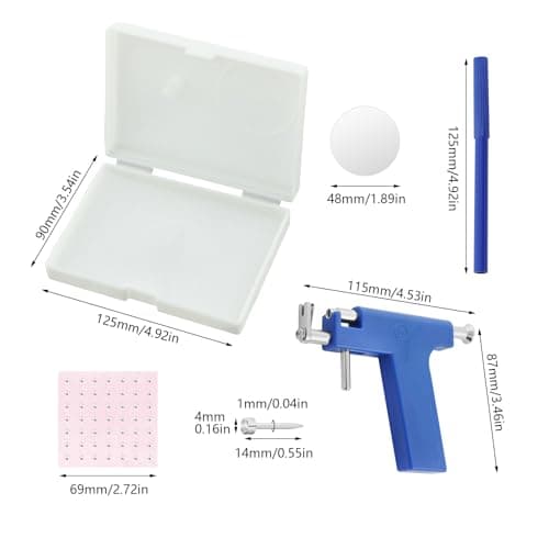 Professional Ear Piercing Kit with Safety Gun, Storage Case, Marking Pen, Alcohol Pads and Accessories thumbnail 2