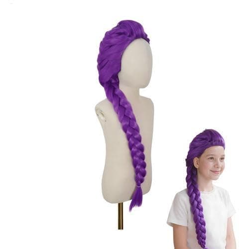 Anime Hunters R-umi Wig, Purple Hair Extensions Cosplay Hair, Purple Braiding Hairs Demon Cosplay For Kids & Adults, Adjustable Cap, Realistic Christmas Anime Costume Wig, Fan Collection thumbnail 9