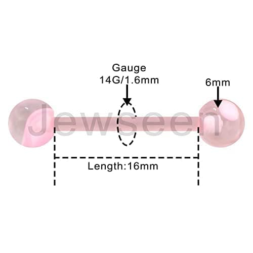 Jewseen 5PCS Tongue Barbells 14G Acrylic tongue piercing jewelry Candy Color tounge bars tongue piercing jewelry tongue rings for women thumbnail 6