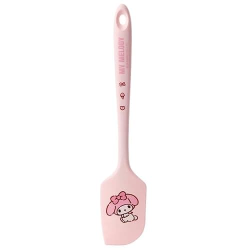 Cartoon silicone spatula, long handle non-stick rubber, heat-resistant, suitable for cream, jam, blenders, and applicable for cooking and baking (Pink melody) - Image 1