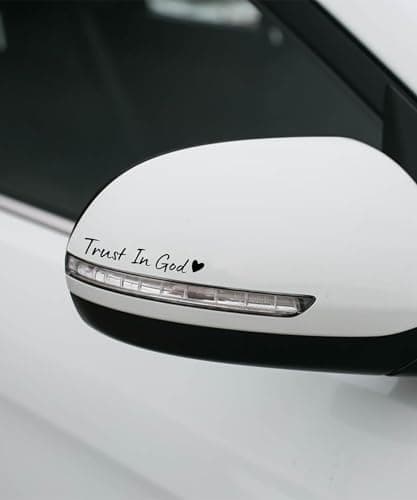 SCUARI 4PCS Car Stickers,Cars Decals,Car Accessories Trust in God Rearview Mirror Sticker,Auto Stickers and Decals,Auto Decals for Women,Trust in God Mirror Decoration,Fits Most Vehicles (Black) thumbnail 6