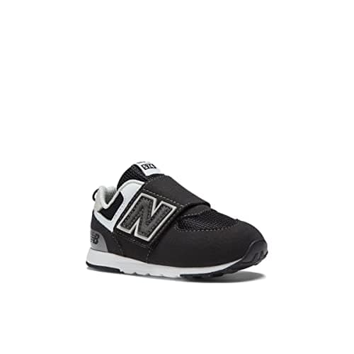 New Balanace Kid's 574 V1 New-B Hook and Loop Sneaker, Black/Silver Metallic, 10 Wide thumbnail 8