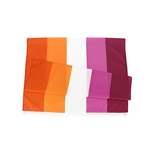 Flaglink Les Pride Flag 3x5Fts - New Lesbian Sunset Rainbow Flags Banner thumbnail 2