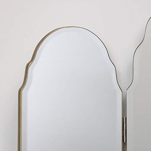Melody Maison Antique Gold Arched Triple Vanity Mirror 60cm x 72cm thumbnail 2