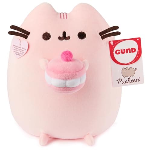 GUND Pusheen Cherry Macaron Squisheen Plush, Squishy Toy, Collectible Dessert Food Toy, Cat Stuffed Animal for Ages 8 and Up, Pink, 9.5” thumbnail 8