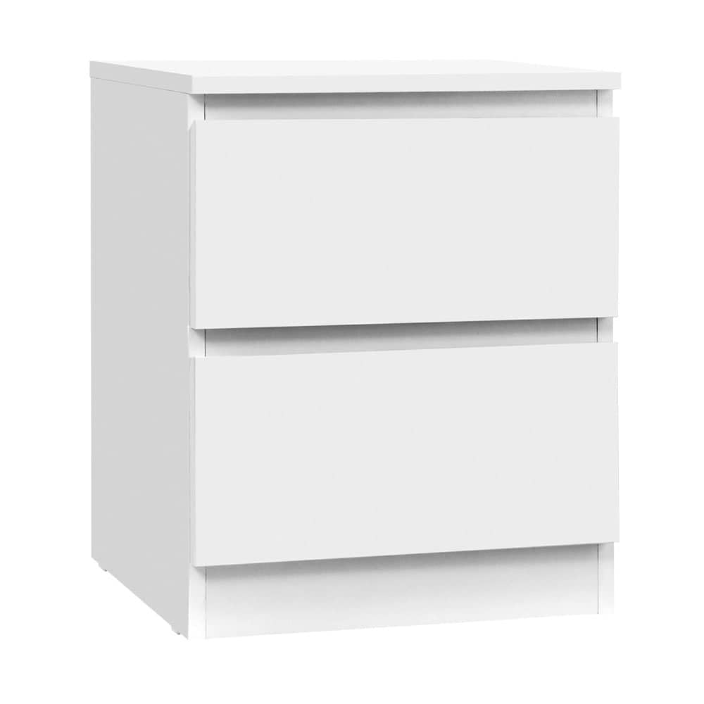 Artiss Bedside Table with 2 Drawers, White Bed Side Tables Storage Small Narrow Desk Chest of Drawer, Lamp Stand Nightstand Cabinet, Bedroom Living Room Home Furniture - Image 1