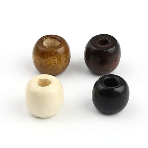 500 Multicolor Natural Colors Large Hole Macrame Wood Beads 12mm x 10mm Diameter 5.5mm Hole thumbnail 4