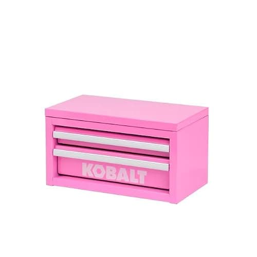 Mini 2-Drawer Bubble Gum Pink Steel Tool Box - Image 1