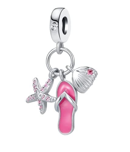 NanMuc Summer Holiday Gifts Beach Starfish Flip Flop Sliper Shell Charms for Pandora Bracelets Women friend Jewlery - Image 1