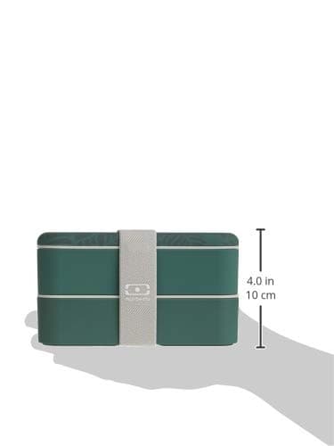 monbento - Bento Box MB Original Jungle with Compartments - 2 Tier Leakproof Lunch Box for Work and Meal Prep - BPA Free - Food Grade Safe - Nature Pattern - Green thumbnail 2