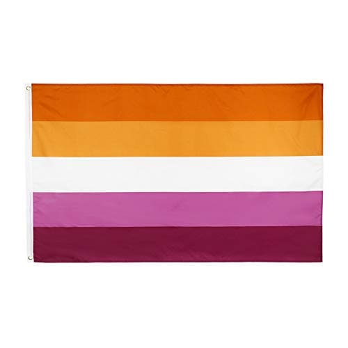 Flaglink Les Pride Flag 3x5Fts - New Lesbian Sunset Rainbow Flags Banner - Image 1