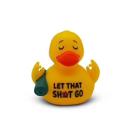 GOOFBALLS Funny Rubber Duck – Hilarious Decorative Duck for Bathroom, Jeep, Desk, or Gag Gift – Quirky Collectible with Sarcastic Quote – Great Gift for Adults, Coworkers, or Friends-Let that Go - Image 1
