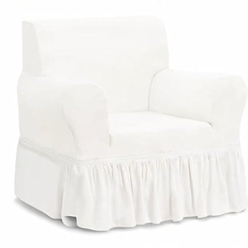 NICEEC Armchair Cover Super Soft 1-Piece White Armchair Slipcover Stretch Universal Spandex Couch Covers for Living Room Easy Fit Washable Furniture Sofa Protector with Skirt thumbnail 9