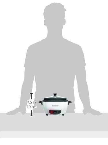 BLACK+DECKER 6-Cup Rice Cooker with Steaming Basket | Save time with a 2-in-1 rice cooker and steamer that keeps food warm until serving. thumbnail 3