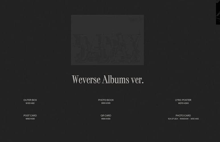 Agust D SUGA D-DAY Solo Album Weverse Albums ver - K-pop Album - 8x10 inches - Black thumbnail 2