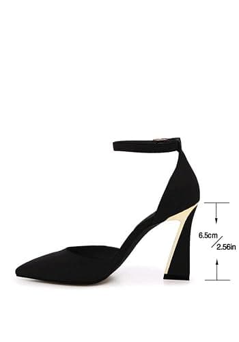 Juliet Holy Womens Pumps Point Closed Toe Heels Buckle Ankle Strap D'Orsay Heeled Sandals thumbnail 5