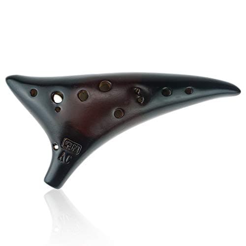 "Dragon Tooth" 12 Hole Alto C Stawfire Ceramic Ocarina, Collectible, Gift Ideas,Unique Design by OcarinaWind - Image 1