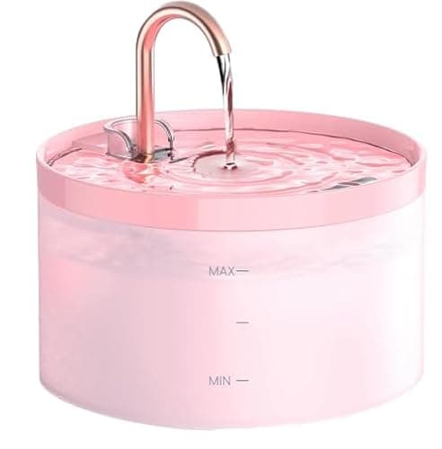 Cat Water Fountain Pink for Drinking: 67oz/2L Cat Fountain | GIOTOHUN Cute Pet Water Fountain for Cats Inside - Quiet Pet Fountain - Faucet Cat Drinking Fountain - Suitable for Kitty - Image 1