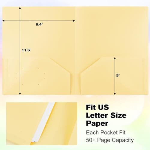 EEHZTSI 6-Pack Plastic Folders with Pockets,2-Pocket Poly Folders Holds US Letter Size Paper for School/Office/Home, Pastel Color, Assorted thumbnail 5