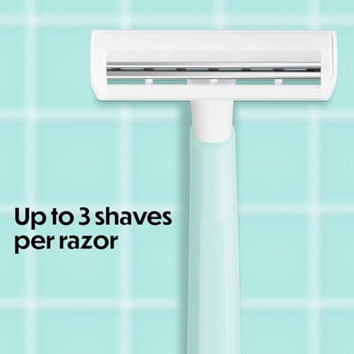 BIC Silky Touch Women's Disposable 2-Blade Razors, Travel Covers, College Dorm Room Essentials and First Apartment Must-Have, 40-Pack thumbnail 5