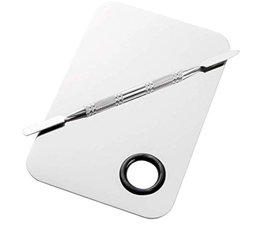 Sinen Professional Stainless Steel Makeup Palette Cosmetic Palette with Spatula Tool For Nail Art Eye Shadow Eyelash Makeup Professional Pigment Blending（6 x 4 Inch Sliver） thumbnail 4