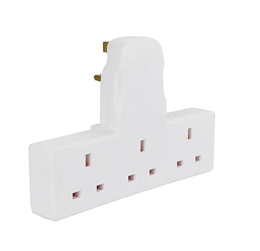 3 Way Plug Adapter UK Switched Socket- Multi Plug Extension 13A Wall Socket Surge Protector Power Extender Travel Adapter For Home, Office, Kitchen- White - Image 1