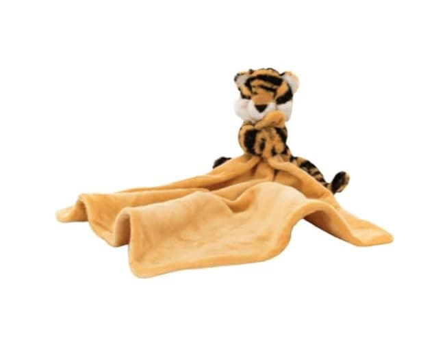Jellycat Bashful Tiger Soother Stuffed Animal, 13.5 inches- Security Blanket & Lovey for Babies - Baby Gift - Tiger - Image 1