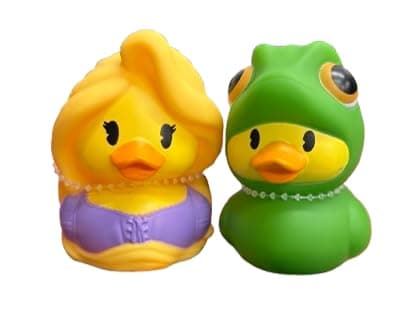 Just Play Duckalooz Rubber Duck 2 Pack - Rapunzel & Pascal - Bath Toys - Image 1