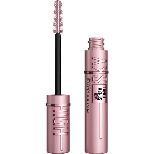 Maybelline New York Lash Sensational Sky High Washable Eyelash Mascara Makeup, Volumizing, Lengthening, Defining, Curling, Multiplying, Buildable Formula, Blackest Black, 7.2 ml - Image 1