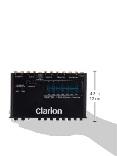 Clarion EQS755 7-Band Car Audio Graphic Equalizer with Front 3.5mm Auxiliary Input, Rear RCA Auxiliary Input and High Level Speaker Inputs, BLACK thumbnail 4