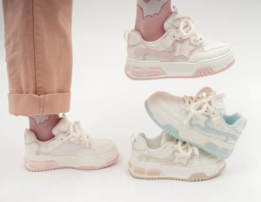 UNMULFC Star Shoes Women Walking Sneakers Y2k Shoes Platform Chunky Aesthetic Cute Travel Outdoor Sport thumbnail 4