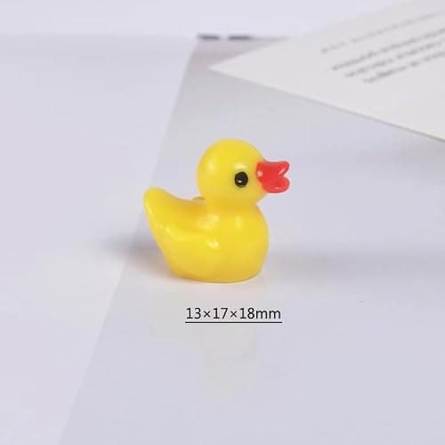 100PCS Mini Resin Duck, Crafts Duck Resin Figures, Cute Duck for Craft Aquarium Garden Landscape Dollhouse Ornament Potted Decorations DIY (Yellow) thumbnail 2