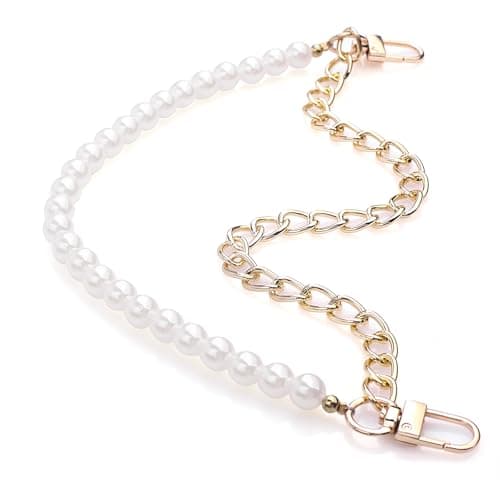 Gegraterwa Purse Chain Pearl Bag Chains Purse Charms with Gold Straps Bag Charms for Handbags(1) thumbnail 8