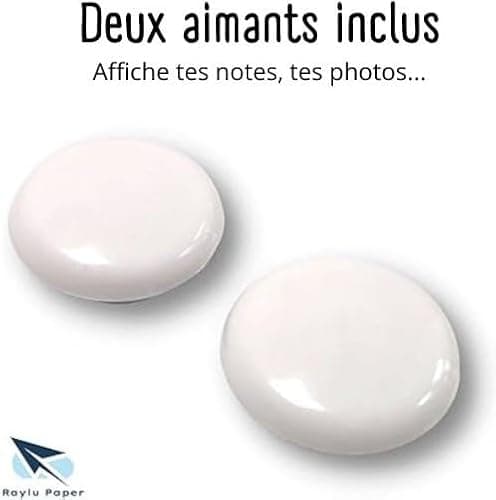 Raylu Paper - Tableau Blanc Magnétique Mural avec Cadre en Bois Blanc, Tableau Blanc Effaçable à Sec avec Deux Aimants pour Accrocher des Notes et des Photos (60 x 45 cm) thumbnail 7