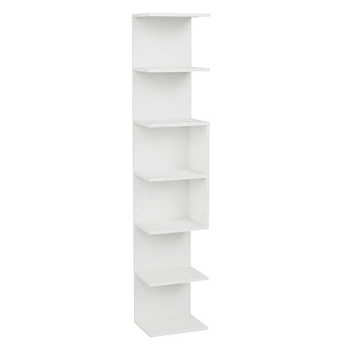 ComfortCove Wall Shelf Bookcase, Wall Mounted Unit, Shelf Units, Floating Shelves, Bookcase, Storage Organizer for Bedroom, Living Room, Bathroom, Kitchen, Office, 7 Tier, White thumbnail 9