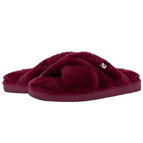 Juicy Couture Women's Faux Fur Slide Sandal Slippers, Open Toe, Comfortable Indoor Outdoor House Shoes thumbnail 6