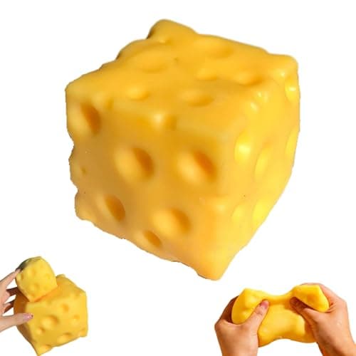 Big Cheese Squishy, Yellow Jumbo Cheese Squishy, Stress Balls for Adults, Soft Novelty Rebounding Fidget Toy for Party. (1.2in(3cm),Yellow) - Image 1