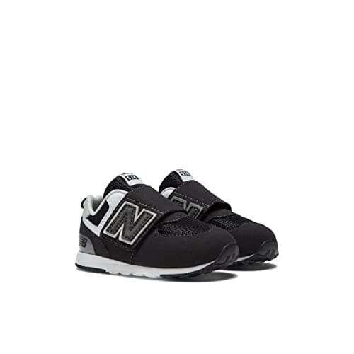 New Balanace Kid's 574 V1 New-B Hook and Loop Sneaker, Black/Silver Metallic, 10 Wide thumbnail 3