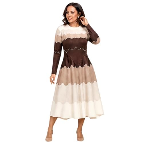 Bounce Dresses for Women Church Brown Pearl Midi - Image 1