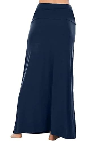 Sweet Hearts Maxi Skirt for Women- Long Skirts for Women | Comfy, Long Skirt, Womens Maxi Skirt, Fold Over, High Waist, ALine, Flowy, Summer, Modest, Knit, Stretchy, Made in USA thumbnail 5