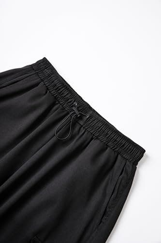 WZIKAI Men's Baggy Cargo Pants Casual Parachute Cargo Pants Loose Fit Hip Hop Harem Pants with Pockets Black XXL thumbnail 5