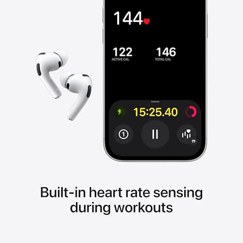Apple AirPods Pro 3 Wireless Earbuds, Active Noise Cancellation, Live Translation, Heart Rate Sensing, Hearing Aid Feature, Bluetooth Headphones, Spatial Audio, High-Fidelity Sound, USB-C Charging thumbnail 3