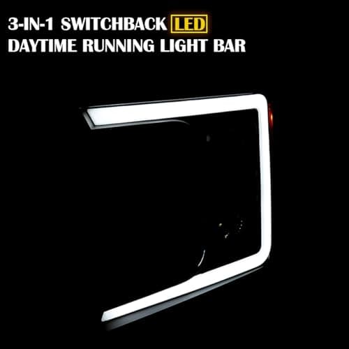 SPEC-D TUNING Black Smoke Sequential Switchback Projector Headlights w/LED Light Bar Compatible with 2018-2020 Ford F-150, Left + Right Pair Headlamps Assembly thumbnail 7