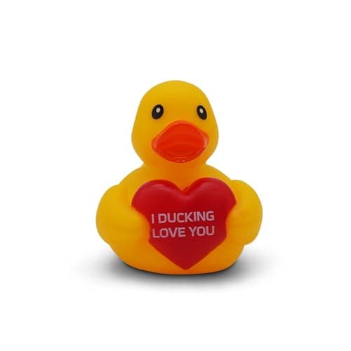 GOOFBALLS Funny Rubber Duck – Hilarious Decorative Duck for Bathroom, Jeep, Desk, or Gag Gift – Quirky Collectible with Sarcastic Quote – Great Gift for Adults, Coworkers, or Friends-Ducking Love You - Image 1
