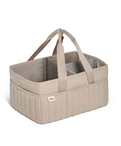 Mamas & Papas Nappy Caddy, Nursery Organizer for Changing Station and Travel, Storage Solution, Baby Shower Idea, Cashmere Waffle, 37 x 20 x 7cm - Image 1